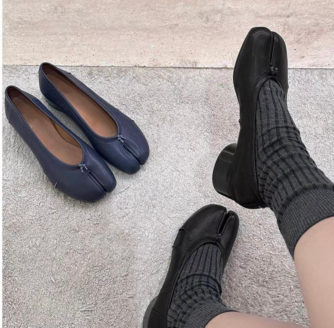 Tabi 3cm leather ballerina pumps